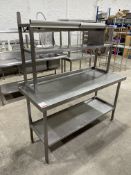 Stainless Steel Pass Preparation Table with Shelving, 1500 x 600 x 1570mm