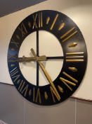 Decorative Black & Gold Wall Clock, 2000mm Dia, Please Note: Purchaser Must Ensure They Bring a