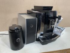 Jura We 8 Automatic Bean to Cup Coffee Machine, Complete with Cup Warming Tray & Milk Storage Unit