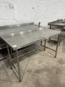 Stainless Steel Preparation Table with Splashback, 1500 x 500mm, Please Note: There is NO VAT on the