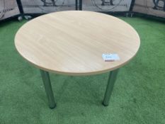 Light Beech Effect Circular Meeting Table