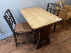 Timber Top Dining Table Complete with 6no. Legs as Illustrated, Please Note: Table May Require