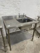 Stainless Steel Single Tank Sink, 1000 x 750mm