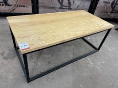 Timber Top Metal Frame Coffee Table, 1200mm x 600mm x 480mm, Please Note: There is NO VAT on the