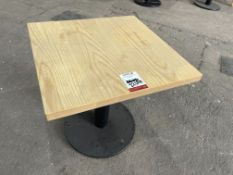 Timber Top Café Table Low Level, 500mmx500mm Please Note: There is NO VAT on the HAMMER Price of