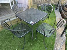 Metal Out Door Dining Table Complete with 4no. Metal Outdoor Chairs