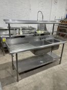 Stainless Steel Sink Unit with Shelf, 1900 x 770 x 1470mm