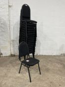 16no. Black Metal Frame Fabric Stacking Chairs as Lotted
