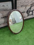 Oval Mirror with Hardwood Surround As Lotted