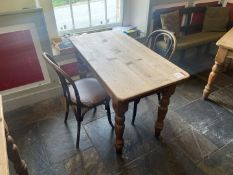 Timber Dining Table Complete with 2no. Chairs as Illustrated