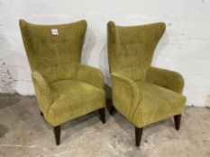 2no. Fabric Wingback Armchairs, Please Note: There is NO VAT on the HAMMER Price of this Lot