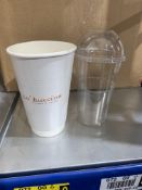 1no. Box Assortment Of Plastic And Paper Cups With Plastic Lids, Please Note: There is NO VAT on the