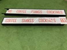 Illuminated Bar Sign, Comprising of Two Pieces, Overall Size is 4325mm x 300mm,