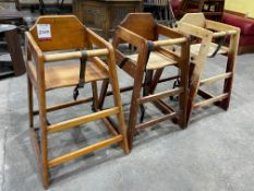3no. Timber High Chairs as Lotted