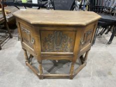 Timber Consol Table/ Storage Unit with Decorative Princes Feathers