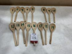 Wooden Spoon Table Numbers as Lotted