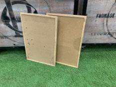 2no Wooden Framed Notice boards Size; 400mm x 600mm