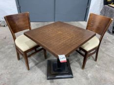 Timber Top Dining Table Complete With 2no. Leatherette Timber Frame Dining Chairs