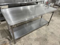 Stainless Steel Preparation Table with Splashback, Complete With Tin Opener, 2800 x 750mm