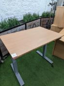 Beech Effect Timber Top Electirc Powered Table