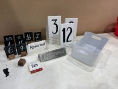 Quantity of Table Numbers as Lotted