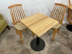 Timber Top Cafe Table, 500mmx500mm; With 2no. Chairs, Please Note: There is NO VAT on the HAMMER