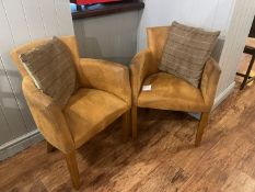 2no. Velour Armchairs as Lotted, Cushions NOT included