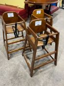 3no. Timber High Chairs as Lotted