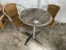 Outdoor Metal Frame Bistrot Dining Set, 600mmDia Complete With 2no. Metal Frame Chairs, Please Note: