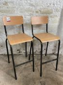 2no. Beech Effect Metal Framed Stools, Please Note: There is NO VAT on the HAMMER Price of this Lot