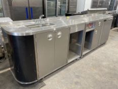 2-Section Stainless Steel Coffee Prep And Serving Station Comprising of Sink with Undercounter