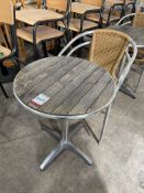 Outdoor Metal Frame Bistrot Dining Set, 600mmDia Complete With 2no. Metal Frame Chairs, Please Note: