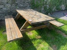 Timber Outdoor Picnic Bench as Lotted