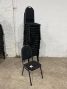 16no. Black Metal Frame Fabric Stacking Chairs as Lotted