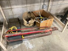 Lot of Asst. Chains, Tire Irons, Chock Blocks, Post Pounder, etc.