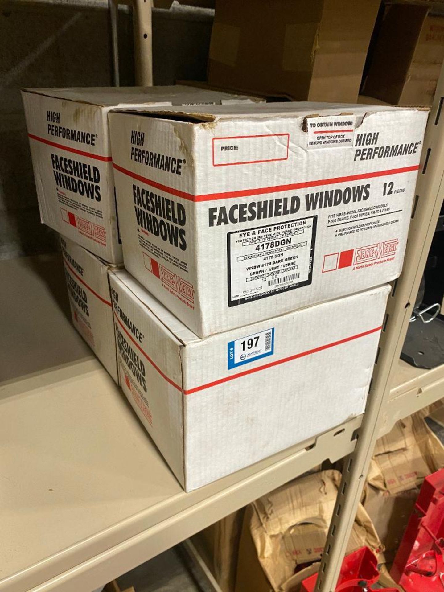 Lot of (4) Boxes of Asst. Face Shields