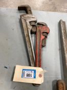 Lot of RIDGID 18" Pipe Wrench and Ridgid 14" Pipe Wrench