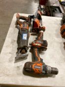Lot of Ridgid Cordless Impact, Drill, Reciprocating Saw, and Battery Charger