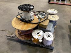 Pallet of Asst. Electrical Components including Wire, Boxes, etc.
