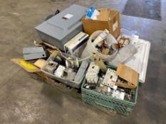 Pallet of Asst. Electrical Components including Breakers, Connectors, Fuses, etc.