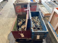 Lot of Asst. Job Boxes including Scaffolding Wheels, Pins, etc.