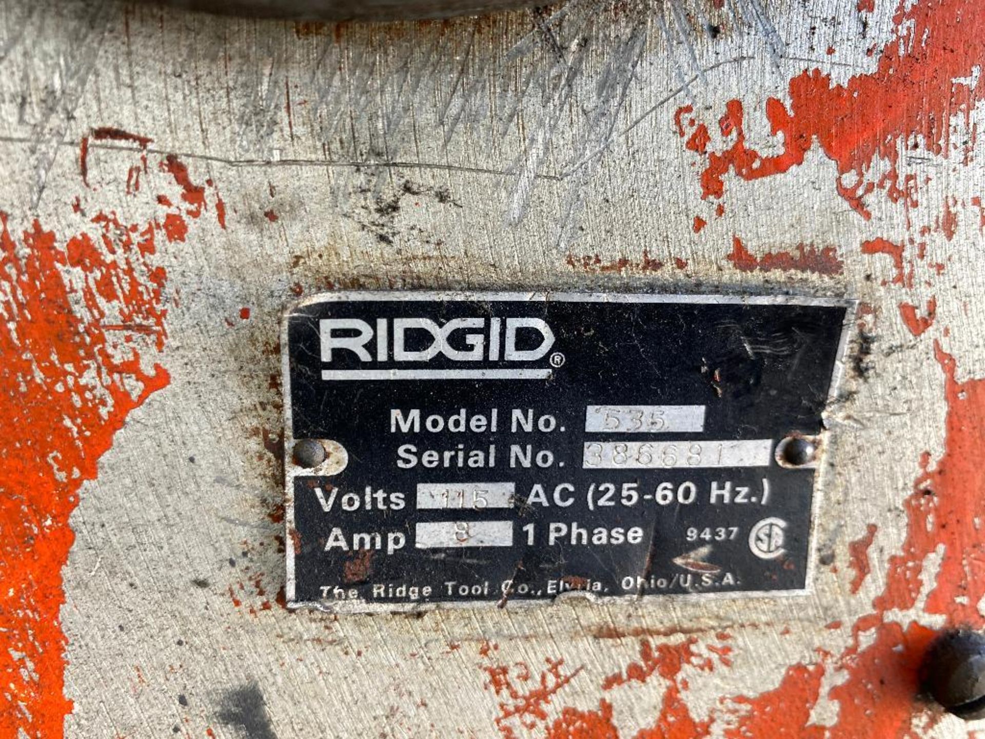 Ridgid 535 Threader w/ Pipe Cutter, Reamer, Die Heads, Foot Pedal, etc. - Image 5 of 5
