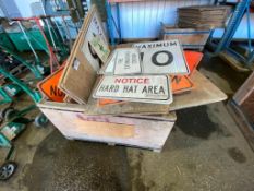 Crate of Asst. Road and Construction Signs