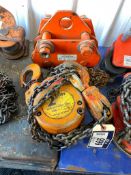 Lot of Kito Corp 2-Ton Chain Hoist and American Gauge ST-20 2-Ton Beam Roller