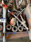 Lot of Asst. Ridgid Manual Threaders Sets including Asst. Die Heads, Pipe Cutter, Reamer, Oil Can, e