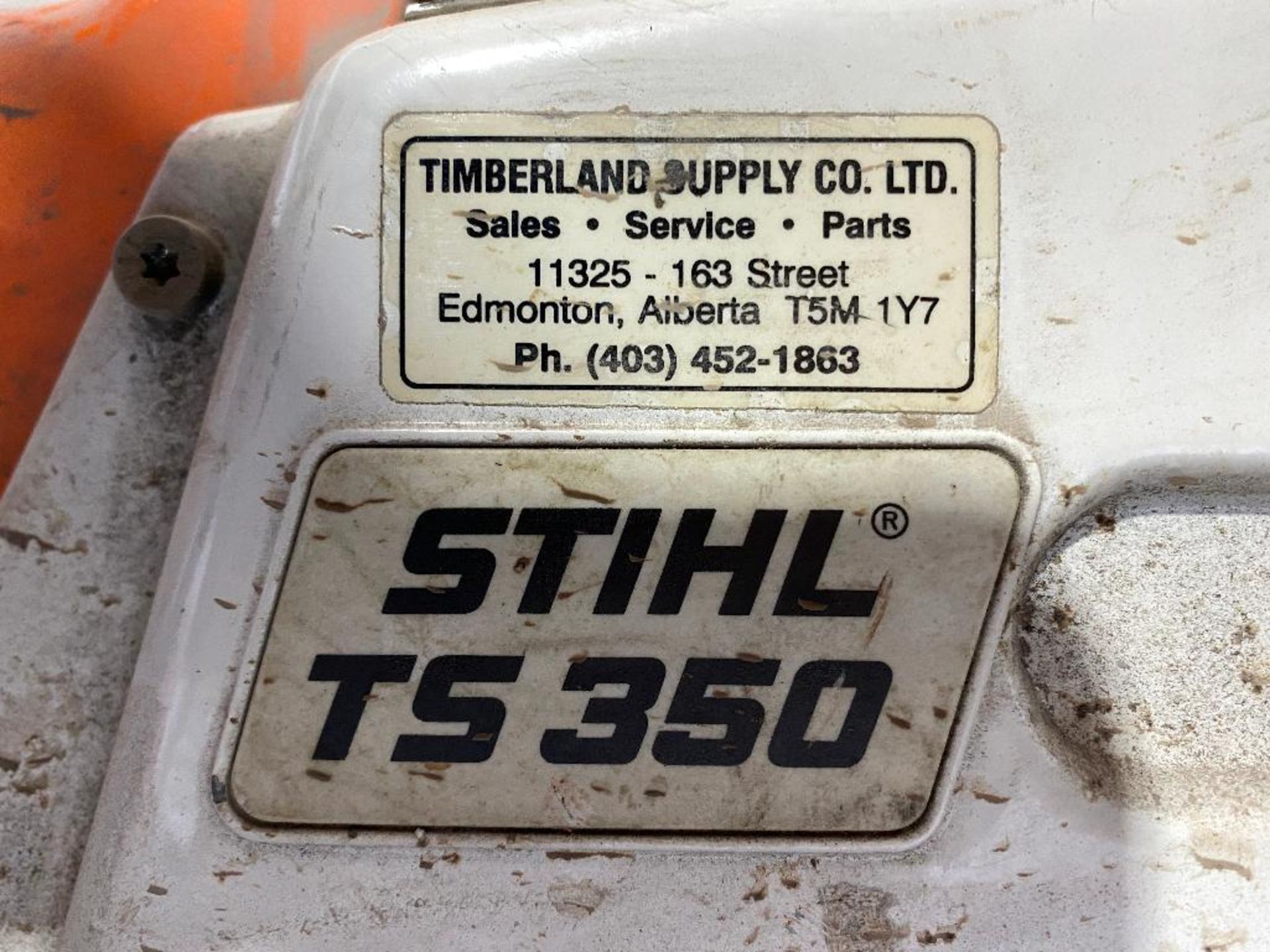 Stihl TS 350 Gas Cut Off Saw w/ Blades, Face Shield, etc. - Image 4 of 6