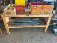 72" 24" X 36" Wooden Work Bench w/ (2) Milk Crates