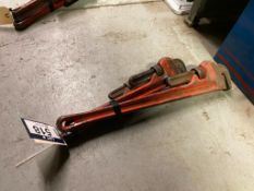 Lot of (1) 24" Pipe Wrench, (1) 18" Pipe Wrench and (1) 14" Pipe Wrench