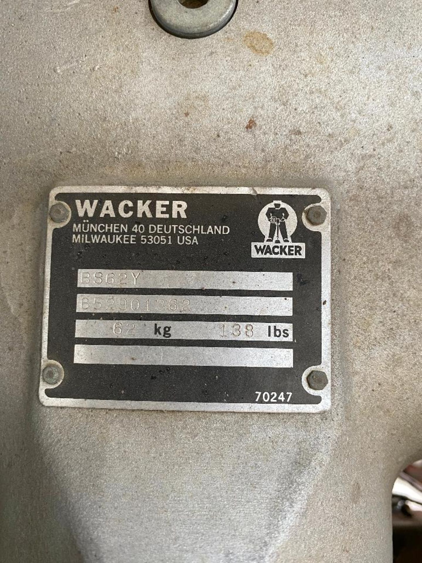 Wacker BS62Y Jumping Jack Plate Tamper - Image 3 of 3