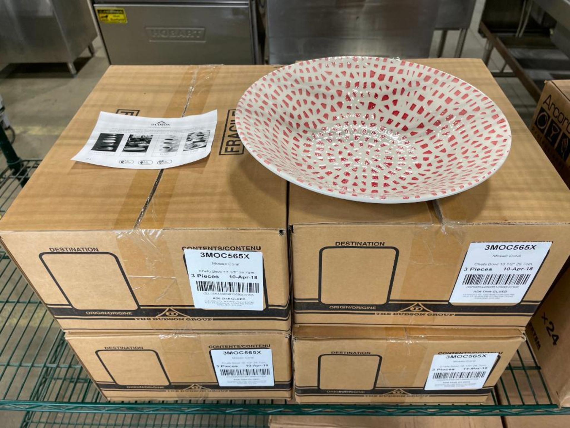 4 CASES OF DUDSON MOSAIC CORAL CHEF BOWLS 10 1/2" - 3/CASE - MADE IN ENGLAND - Image 6 of 7